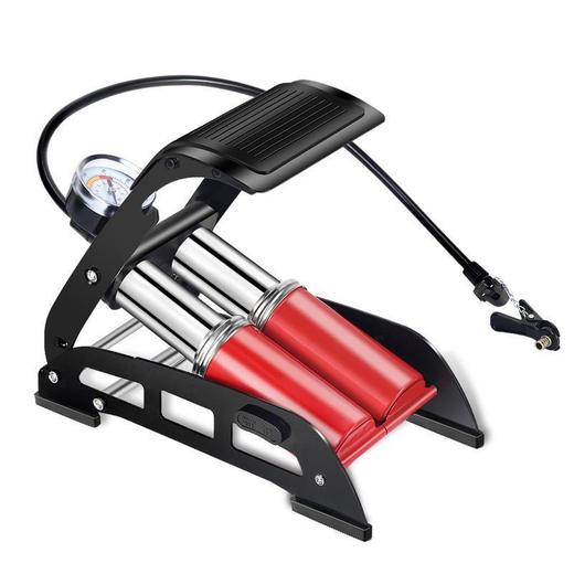 【汽摩电动】脚踩踏打气筒高压双管 车载双缸电动打气泵汽 商品图1