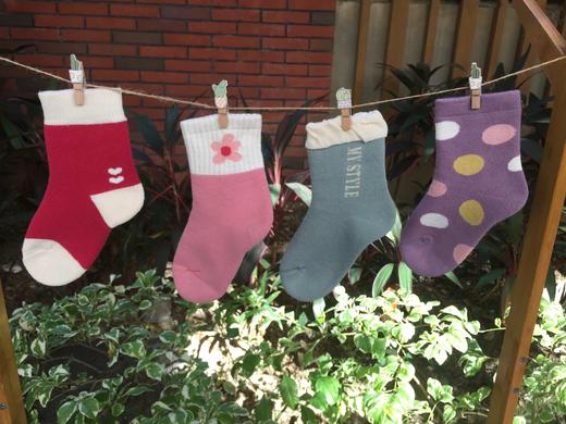 旭威秋冬季保暖加厚新款儿童袜子卡通精梳棉袜男女童宝宝中筒毛圈袜 四双装 商品图13