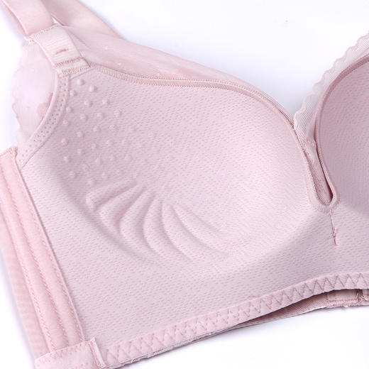 都市丽人B杯常规内衣蕾丝薄3/4杯文胸三排扣树脂胶圈LB22A3 商品图2