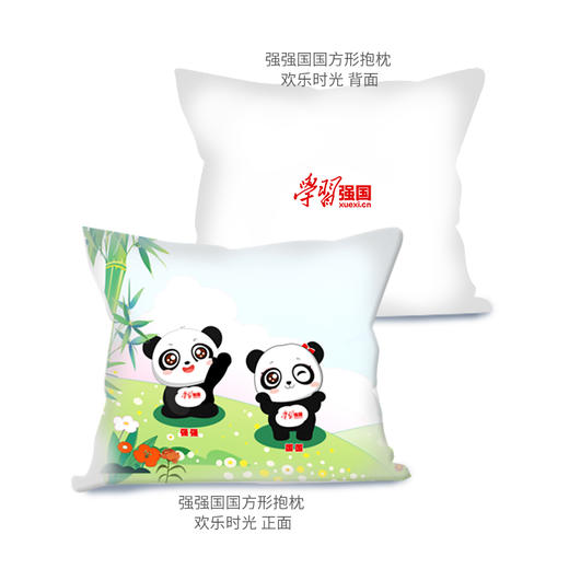 【学习强国】强强 国国欢乐时光方形抱枕45cm*45cm 商品图2