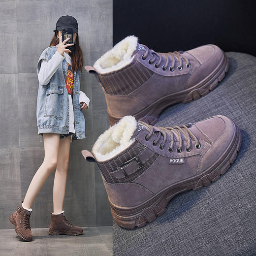 【服装鞋包】-新款加绒马丁靴  女学生保暖棉鞋 商品图1