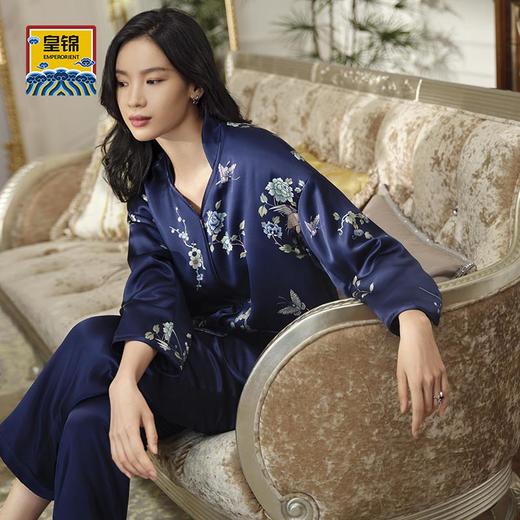 皇锦 真丝印花开襟棉分身套装-青鹤HJ21433 商品图3