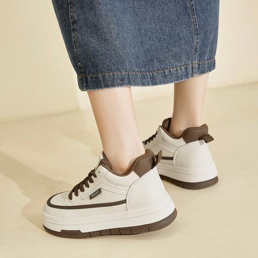 ZHR高帮鞋2022冬季新款厚底百搭帆布鞋女圆头休闲鞋子女 商品图9