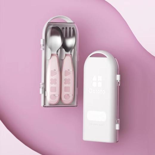 Octoto儿童不锈钢叉勺宝宝学吃饭训练勺叉子套装便携辅食外出餐具 商品图8