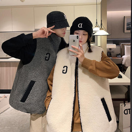 男女秋冬季两面穿加绒毛马甲摇粒绒背心nct18 商品图1