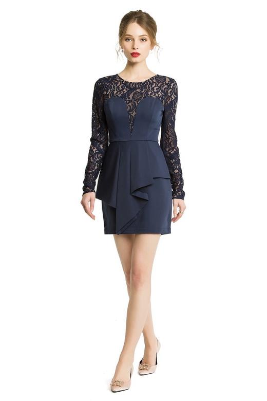 BCBGMaxazria 蕾丝拼接假两件连衣裙 615 商品图0