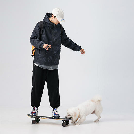 【春节不打烊】「秋冬加棉款！连帽潮服」韩路日系男装 2022秋冬新款机能风连帽棉服外套宽松满印潮牌夹克上衣 商品图2