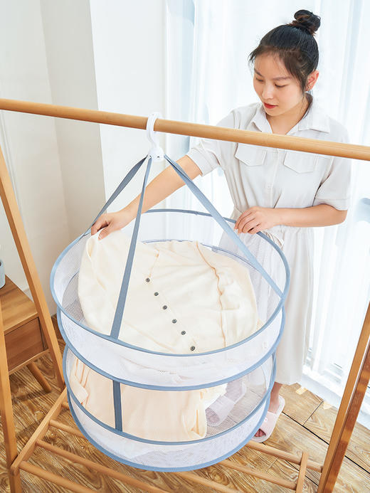 晾衣网晒袜子衣物晾衣篮晾晒网衣服平铺的网兜家用毛衣专用晾衣架nct51 商品图2