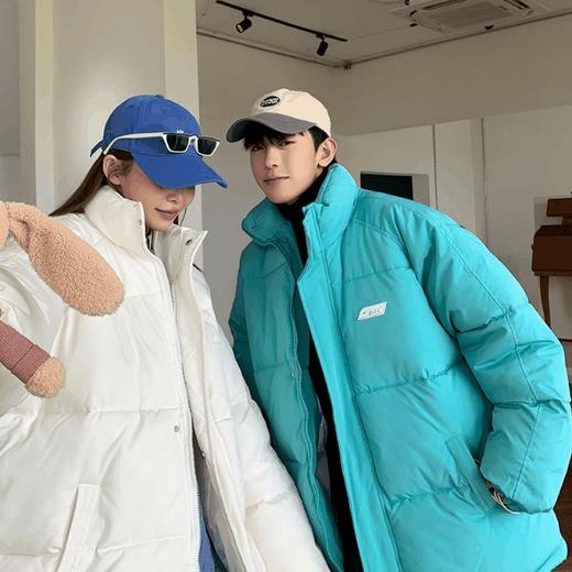 【时尚百搭❗️情侣羽绒棉服外套】韩版宽松克莱因蓝棉衣，男女士同款设计感小众棉服，新款立领冬天外套宽松网红学生棉袄外套父亲节礼物新年礼盒年货礼盒 商品图0