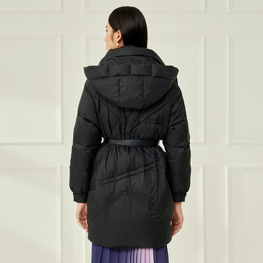 EITIE爱特爱冬季新款白鸭绒连帽百搭纯色女中长款羽绒服6811516 商品图4