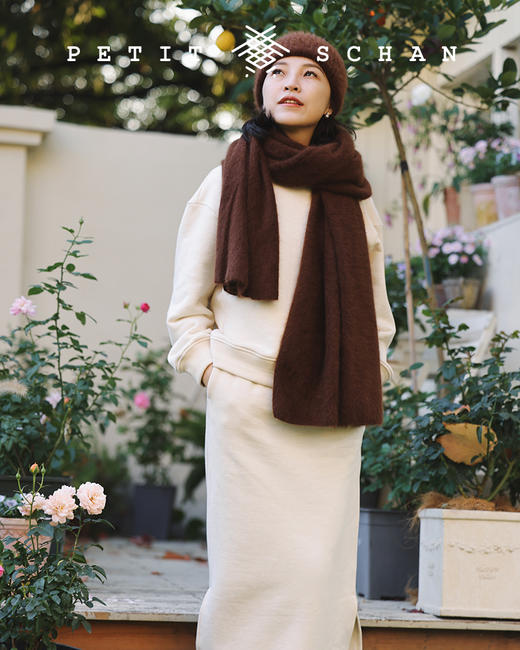 PETIT SCHAN小闪 CLO#149 little fluffy 毛绒绒 加厚加绒牦牛绒有机棉圆领厚卫衣/卫衣裙 商品图1