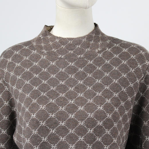 FOCALS福柯斯新款半高领LOGO提花休闲毛衫针织衫毛衣F2Y3M586MT 商品图3