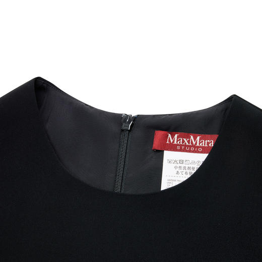 MAX MARA 麦丝玛拉 女士EDITORE无袖圆领连衣裙 黑色  EDITORE 商品图4