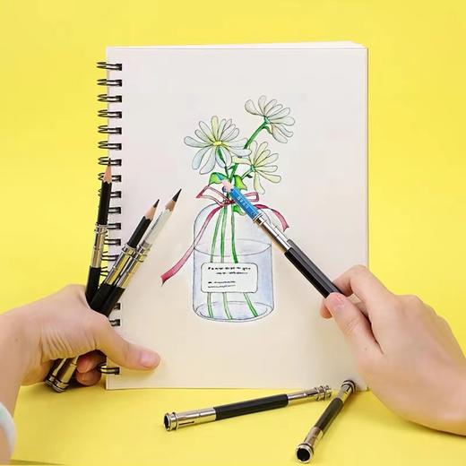 双头短铅笔套延长器彩铅增长接笔器素描笔延笔器延长杆笔杆加长杆美术专用笔套铅笔头加长器通用助 商品图6