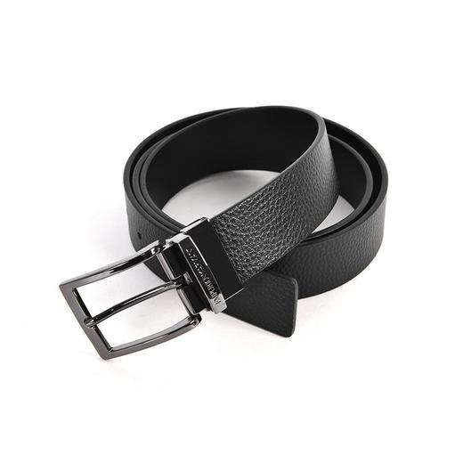阿玛尼（ ARMANI）皮带男士经典折扣牛皮腰带商务休闲舒适百搭经典黑色款10262 商品图3