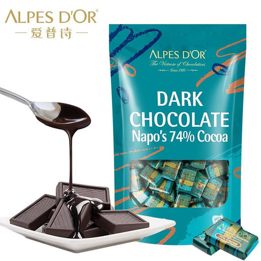 【中欧班列精选】瑞士爱普诗巧克力  原装进口Alpes d'Or74%/85%黑巧克力428g/袋 商品图13