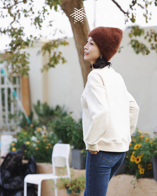 PETIT SCHAN小闪 CLO#149 little fluffy 毛绒绒 加厚加绒牦牛绒有机棉圆领厚卫衣/卫衣裙 商品图4