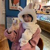 可爱兔子耳朵帽子围巾连体女冬季毛绒小熊围脖冬天保暖手套三合一nct16 商品缩略图2