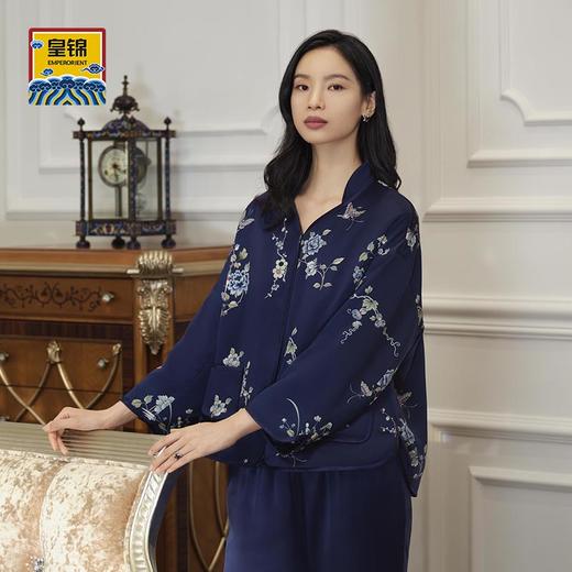 皇锦 真丝印花开襟棉分身套装-青鹤HJ21433 商品图2