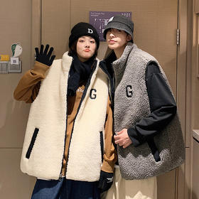 男女秋冬季两面穿加绒毛马甲摇粒绒背心nct18
