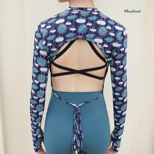 爆款好货 美背绑带长袖罩衫-蓝白•伞落 商品图6