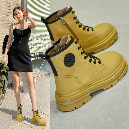 【服装鞋包】马丁靴女  新款英伦学生厚底靴 商品图0