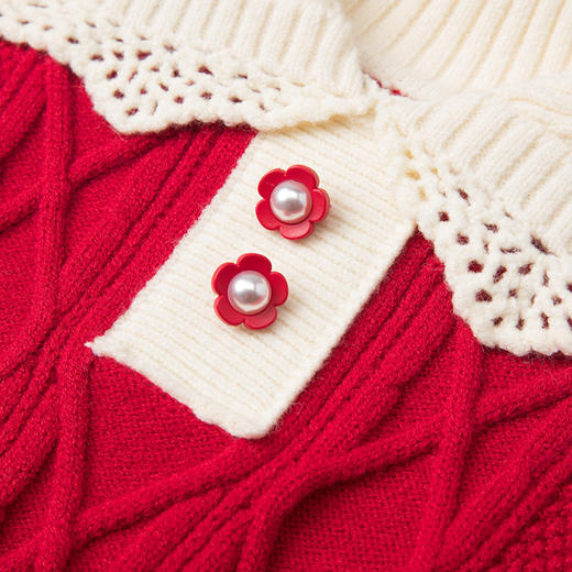 笛莎Deesha 童装女童新款时尚甜美套装新年装 商品图3