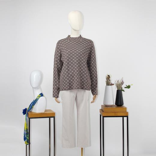 FOCALS福柯斯新款半高领LOGO提花休闲毛衫针织衫毛衣F2Y3M586MT 商品图4