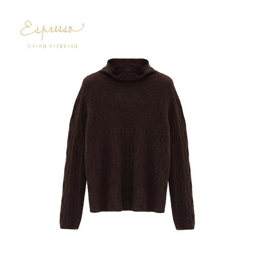 镂空花自由领套头衫 | ESPRESSO100%山羊绒 高品质羊绒衫 BJF103057 商品图1