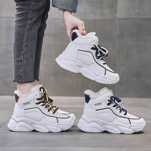 【服装鞋包】加绒老爹鞋女  新款保暖高帮运动鞋   学生棉鞋 商品图2
