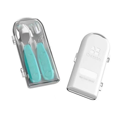 Octoto儿童不锈钢叉勺宝宝学吃饭训练勺叉子套装便携辅食外出餐具 商品图5