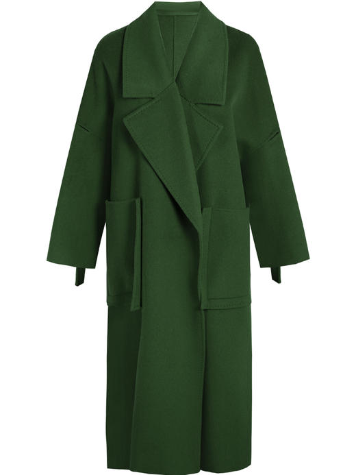 Self Who澳洲美丽诺全羊毛中长款毛呢外套女2022冬款双面呢子大衣 商品图4