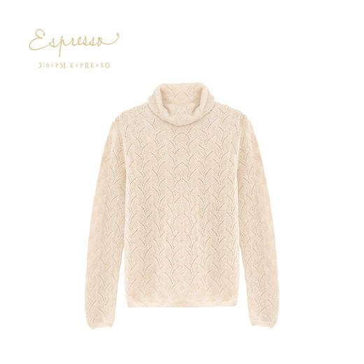 镂空花自由领套头衫 | ESPRESSO100%山羊绒 高品质羊绒衫 BJF103057 商品图0