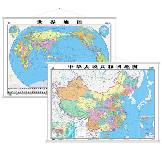 【夜光版】中国地图+世界地图（挂杆套装）1095*780mm  一套会发光的地图 商品图4