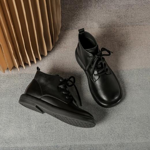 ZHR马丁靴2022秋冬新款圆头时尚平底短靴厚底靴子女复古女鞋 商品图6