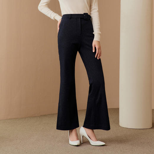 EITIE爱特爱冬季新款时尚职业干练通勤百搭显瘦长裤女裤6805505 商品图3