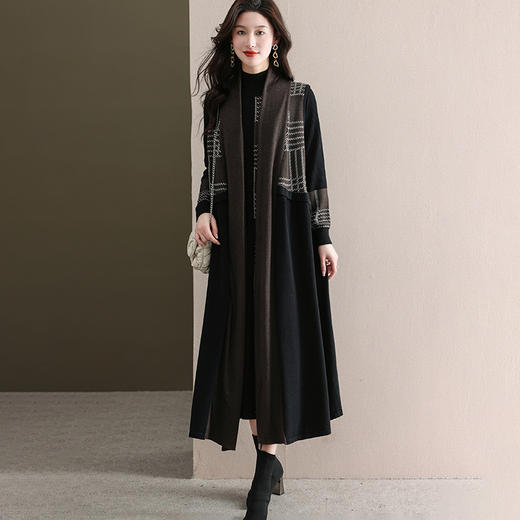 QY 442羊毛马甲两件套连衣裙宽松大码 商品图2