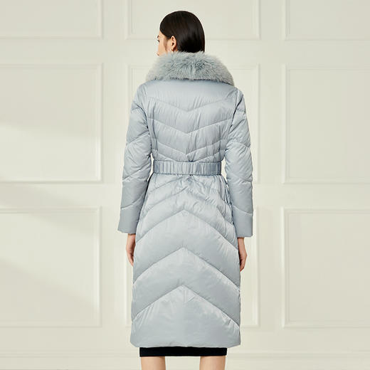 EITIE爱特爱冬季新款加厚狐狸毛领白鸭绒长款羽绒服6811518 商品图4