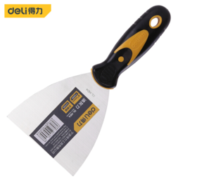 得力塑柄油灰刀4寸/5寸(黄)