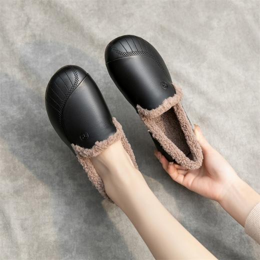真羊毛保暖平跟圆头，中老年加绒毛毛鞋MLD6522 商品图6