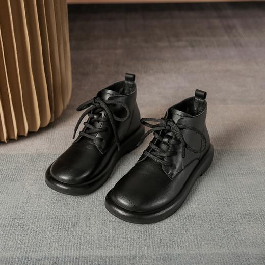 ZHR马丁靴2022秋冬新款圆头时尚平底短靴厚底靴子女复古女鞋 商品图4