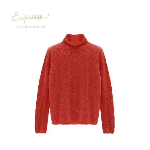 镂空花自由领套头衫 | ESPRESSO100%山羊绒 高品质羊绒衫 BJF103057 商品图2