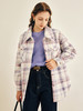 OLrain欧芮儿法式格子毛呢外套女秋冬2023新款减龄衬衣式呢子大衣 商品缩略图1