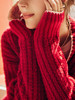 OLrain欧芮儿法式红色毛衣外套女秋季2025新款复古中长款针织开衫 商品缩略图2