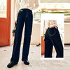 OLrain欧芮儿法式黑色牛仔裤女秋季2025年新款高腰直筒阔腿拖地裤 商品缩略图3