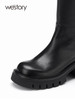 westory2022秋冬新款粗腿高跟骑士靴小个子长筒靴女设计感82381 商品缩略图1