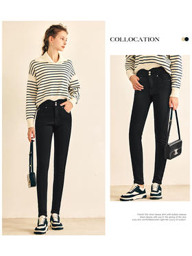 OLrain欧芮儿法式条纹翻领毛衣女秋冬2022年新款撞色加厚针织上衣