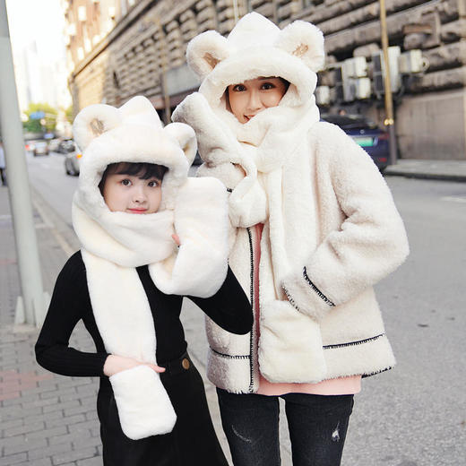 SY-MXMQZ0008 亲子帽子围巾手套一体加厚保暖围巾 商品图7