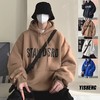 【潮流新款 时尚百搭男卫衣】美式复古加绒卫衣男学生秋冬季高街潮牌连帽外套宽松潮慵懒风衣服 商品缩略图0