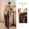 OLrain欧芮儿法式咖色抽绳休闲裤女秋冬2022年新款高腰阔腿拖地裤 商品缩略图1